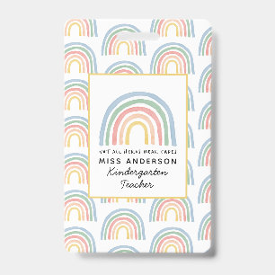 Moderner Regenbogenlehrer dankt Ihnen für Ihr Ges Ausweis