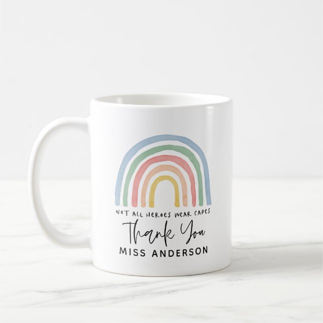 Moderner Regenbogenlehrer dankt Ihnen für Ihr Gesc Kaffeetasse (Links)