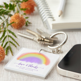 Moderner Regenbogenlehrer dankt Ihnen für Ihr Gesc Schlüsselanhänger
