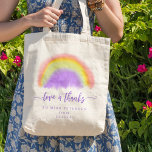 Moderner Regenbogenlehrer dankt Ihnen für Ihr Gesc Tragetasche<br><div class="desc">Wasserfarbe gefärbte Krawatte Regenbogen danke tote Tasche Sake Geschenk personalisiert mit Ihrem Text in trendiger Typografie.</div>