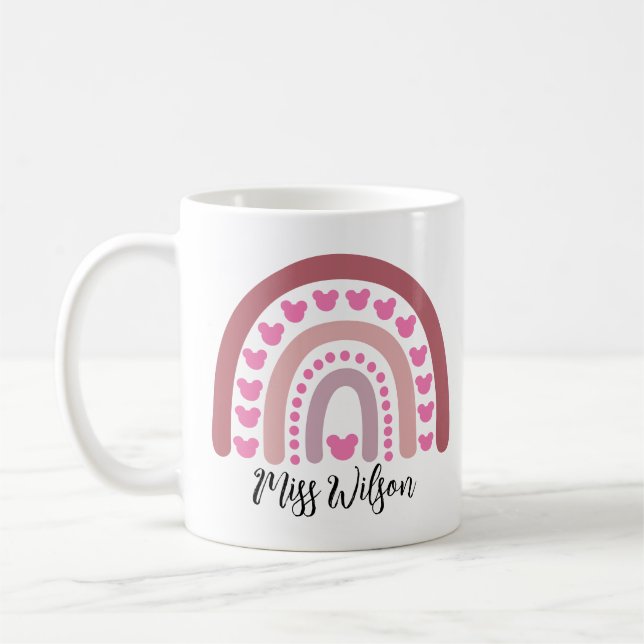 Moderner Regenbogenlehrer Kaffeetasse (Links)