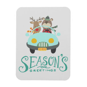 Moderner Reindeer & Bären Urlaub Magnet