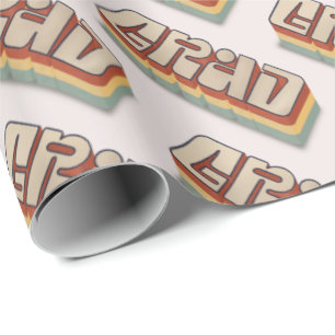 Moderner Retro-3D-Absolvent Geschenkpapier