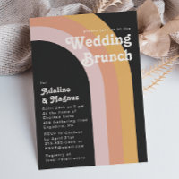 Moderner Retro 70er Rainbow Dark Wedding Brunch In