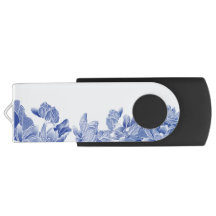 Moderner Retro Blue Lotus Mandala Lily Pond