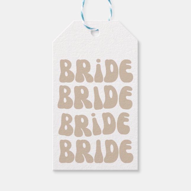 Moderner Retro Bridge Junggeselinnen-Abschied Vint Geschenkanhänger (Vorderseite)