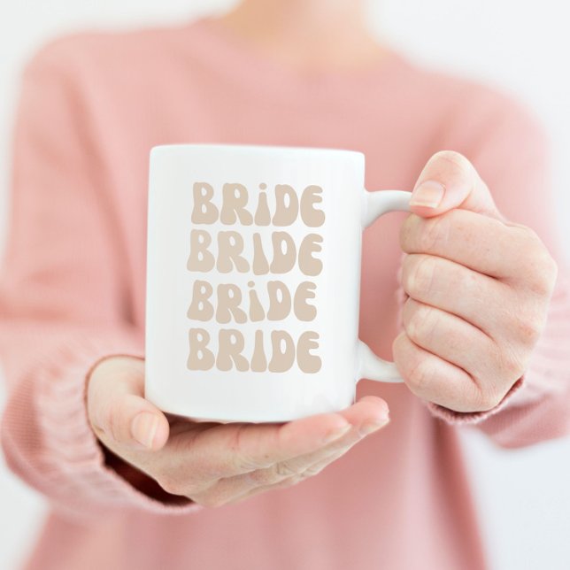 Moderner Retro Bridge Junggeselinnen-Abschied Vint Kaffeetasse (Modern Retro Bride Bachelorette Party Vintage Mug for the bride on her bridal shower)