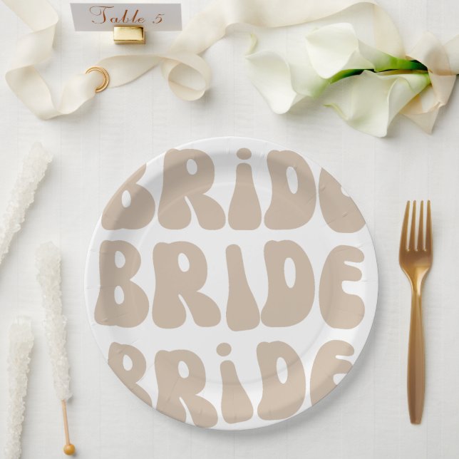 Moderner Retro Bridge Junggeselinnen-Abschied Vint Pappteller (Hochzeit)