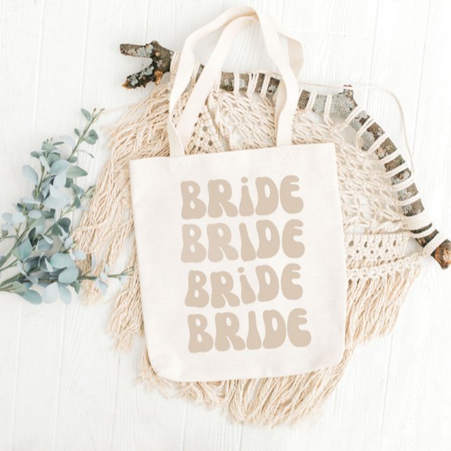 Moderner Retro Bridge Junggeselinnen-Abschied Vint Tragetasche (Modern Retro Bride Bachelorette Party Vintage bridal shower tote bags)
