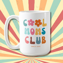 Moderner Retro Cool Moms Club Vintag Groovy Daisy Kaffeetasse