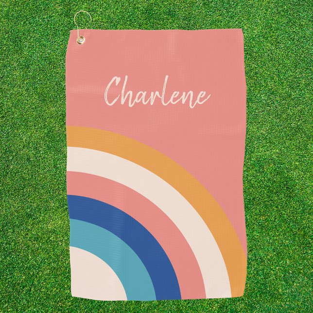 Moderner Retro Girly Pro Golfer Golfhandtuch (Von Creator hochgeladen)