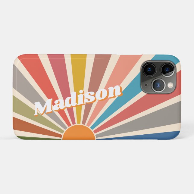 Moderner Retro Individuelle Name Spaß Vintager Reg Case-Mate iPhone Hülle (Rückseite (Horizontal))