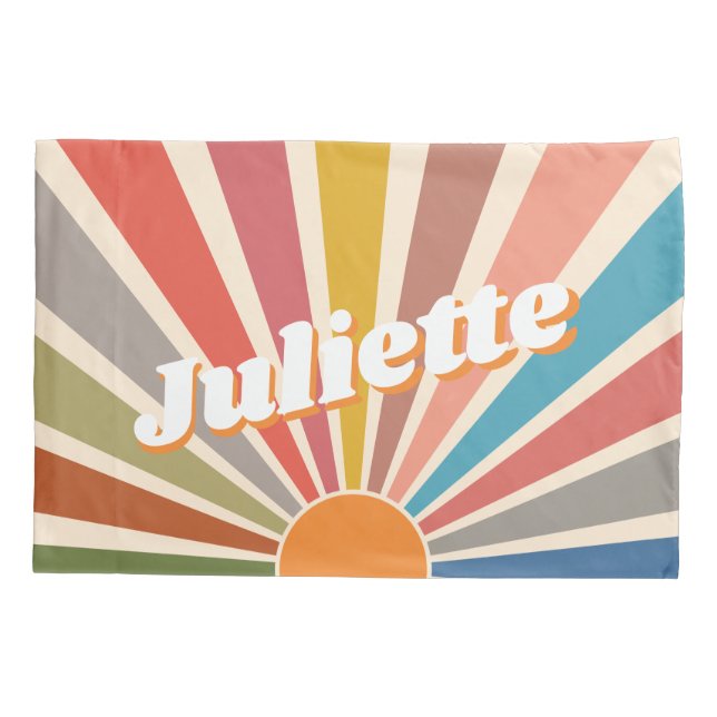 Moderner Retro Individuelle Name Spaß Vintager Reg Kissenbezug (Rückseite)