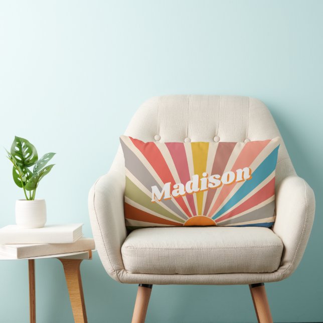 Moderner Retro Individuelle Name Spaß Vintager Reg Lendenkissen (Stuhl )