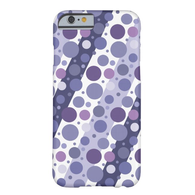 Moderner Retro lila Polka-Punkt-Spaß Case-Mate iPhone Hülle (Rückseite)