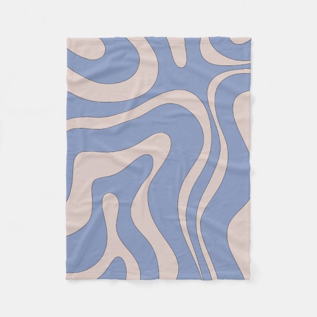 Moderner Retro Liquid Swirl Funky Abstraktes Muste Fleecedecke (Vorderseite)