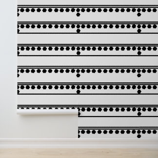 Moderner Retro-Minimaler Schwarz-weiß-Line-Peel-St Tapete