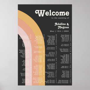 Moderner Retro-Regenbogen Dunkle Alphabetische S Poster