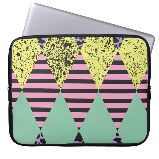 Moderner Rhombus: Abstrakter Nahtloser Stil. Laptopschutzhülle (Vorderseite)