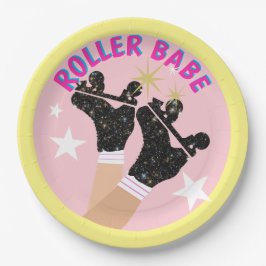 Moderner Roller Babe Skater Derby Skaten Gift Pappteller
