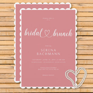 Moderner romantischer Minimal Pink Bridal Brunch Einladung