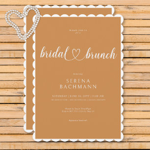 Moderner romantischer Minimal Rust Bridal Brunch Einladung