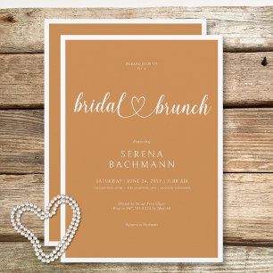 Moderner romantischer Minimal Rust Bridal Brunch Einladung