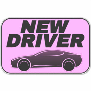 Moderner rosa Autoaufkleber (Schüler Neue Fahrerin Aufkleber