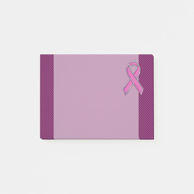 Moderner rosa Band-Bewusstseins-Entwurf Post-it Klebezettel (Vorderseite)