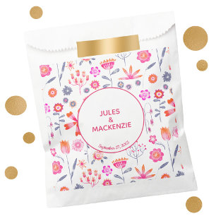 Moderner Rosa Blumengarten Boho Geschenktütchen