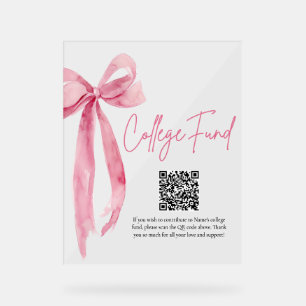 Moderner Rosa Bow QR Uni Fund Abschluss Acrylschild