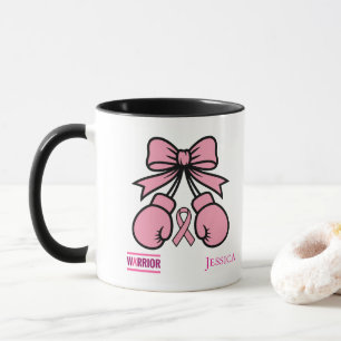 Moderner rosa Brustkrebs Krieger-Individuelle Name Tasse