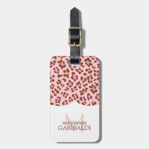 Moderner rosa Choco Tierdruck-Girly Gepäckanhänger