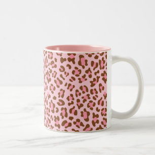 Moderner rosa Choco Tierdruck Girly Zweifarbige Tasse