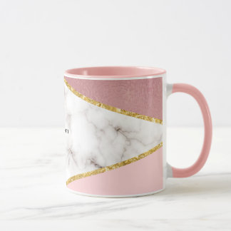 Moderner rosa geometrischer Marmor Personalisiert Tasse