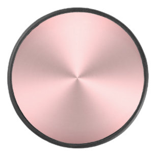 Moderner rosa gestromter Metalllook Eishockey Puck