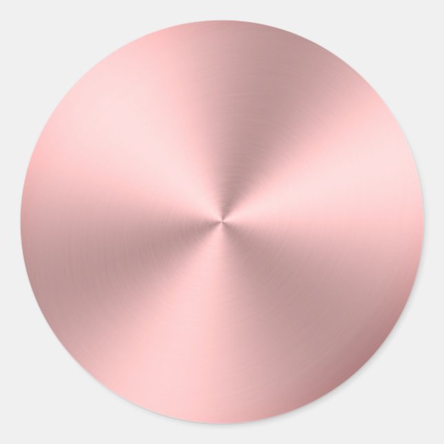 Moderner rosa gestromter Metalllook Runder Aufkleber (Vorderseite)