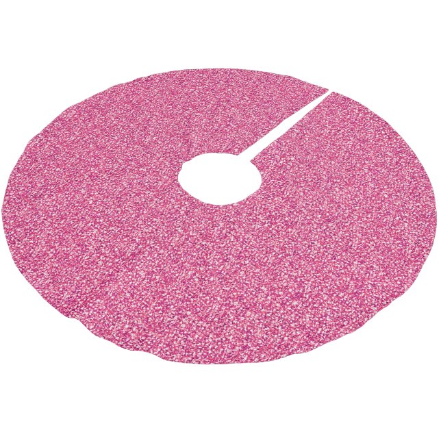 Moderner Rosa Glitzer Elegante Girly Chic Polyester Weihnachtsbaumdecke (Schrägansicht)