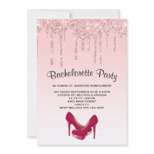 Moderner rosa Glitzer High Heels Bachelorette