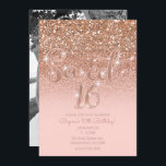Moderner Rosa Glitzer Sweet 16 Foto Einladung<br><div class="desc">Anpassen für Ihre Veranstaltung</div>