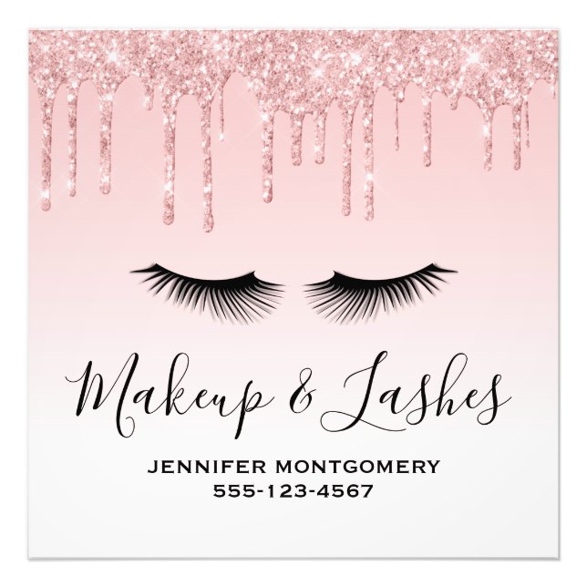 Moderner rosa Glitzer und Augenbrauen Fotodruck (Vorne)