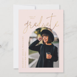 Moderner Rosa-Gold-Arsch-Abschluss Einladung