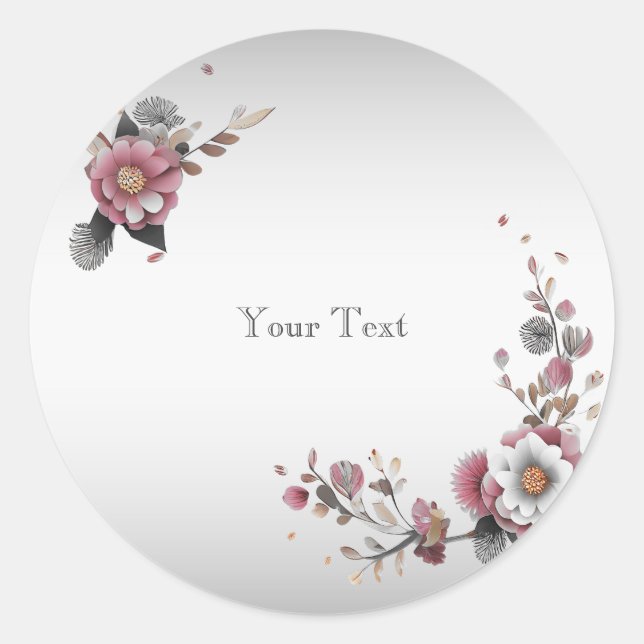 Moderner rosa, klassischer Rundsticker Runder Aufkleber (Vorderseite)