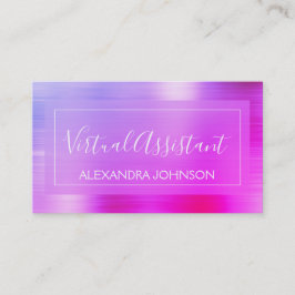 Moderner, rosa Lila Foil Virtual Assistant Visitenkarte