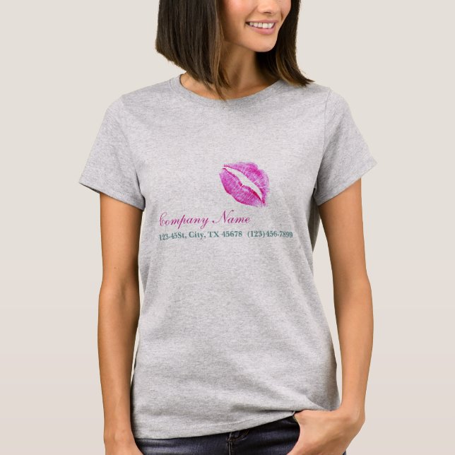 moderner rosa LippenMaskenbildner Cosmetologist T-Shirt (Vorderseite)