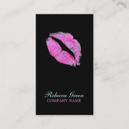 moderner rosa LippenMaskenbildner Cosmetologist Visitenkarte