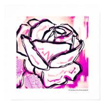 Moderner Rosa Pop Rose Wasserfarbene Malerei