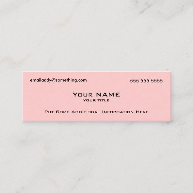 Moderner rosa QR-Code Mini Visitenkarte (Vorderseite)