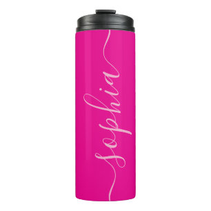 Moderner Rosa Schriftname Thermobecher Thermosbecher