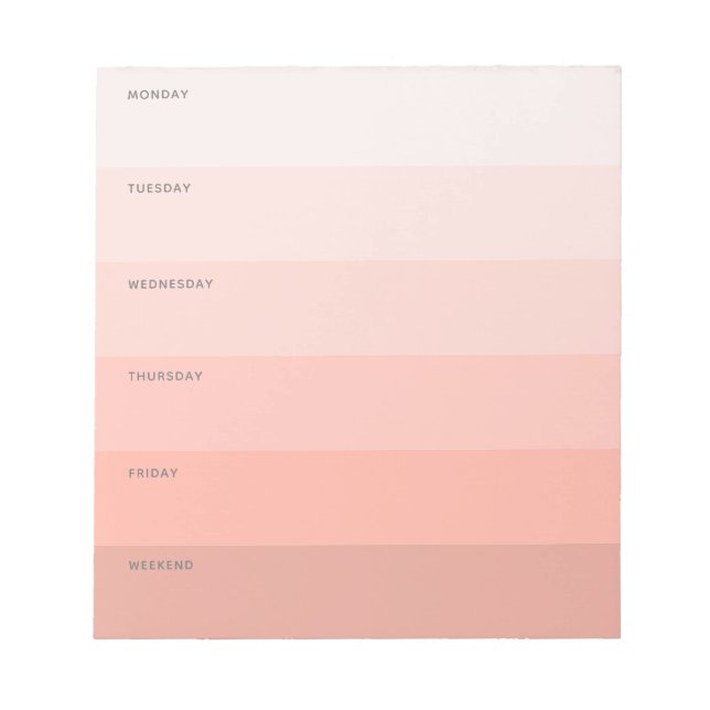 Moderner rosa Tagesplaner Notizblock (Vorderseite)